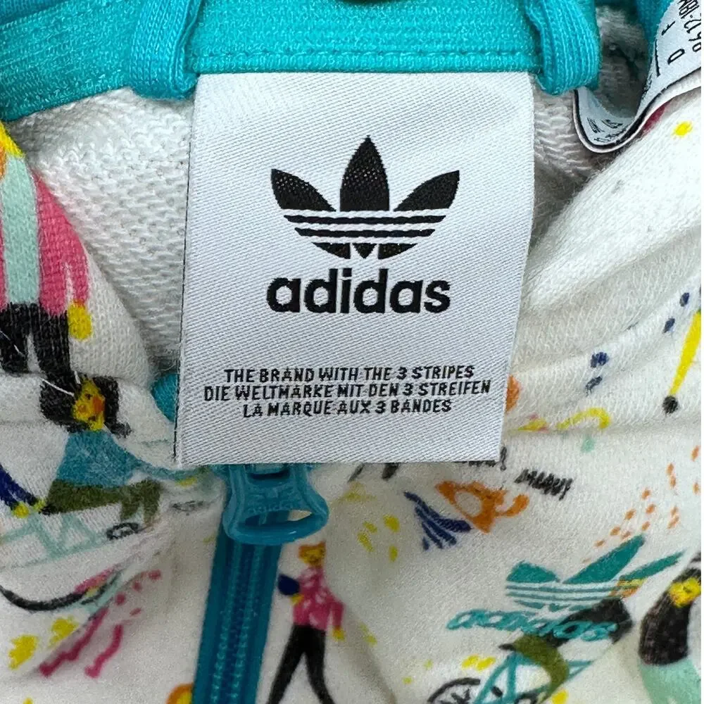 Adidas Hoodie Set Hi Res Aqua with joggers size 12-18 months - Picture 2 of 11